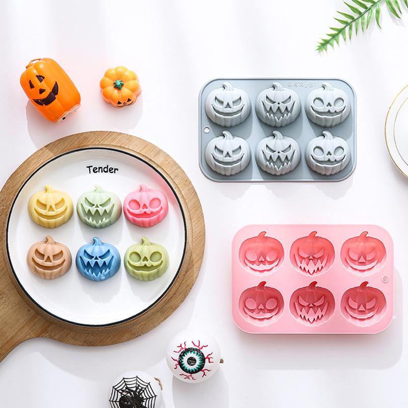 Halloween Pumpkin Theme Silicone Mold Ghost Pumpkin Baking Mold Diy Chocolate Candy Cookies Soap Cake Mould Halloween Decoration