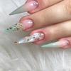 24Pcs Wine Red French Stiletto Press On Nails With 3D Bow Cherry Pearl Decor Detachable Fake Nail Tips