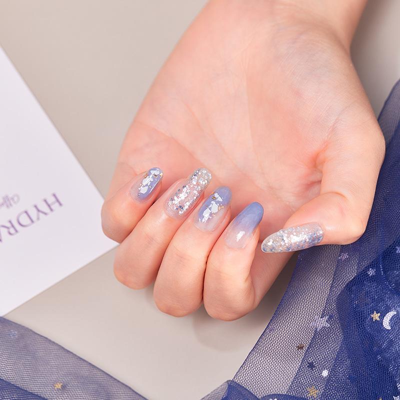22pcs Sheet Laser Bronzing Full Cover Nail Stickers Long Lasting Tearable Cute Nail Art Wraps Design