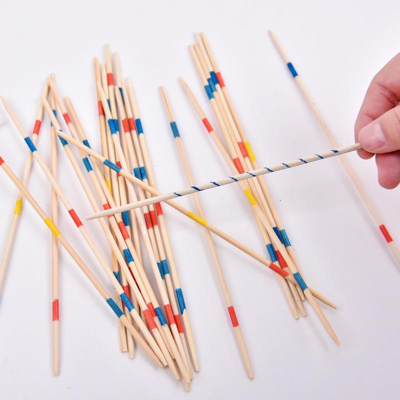 Nostalgische Bunte Holz-Pick-Up-Sticks Lernspiel für Grundschüler