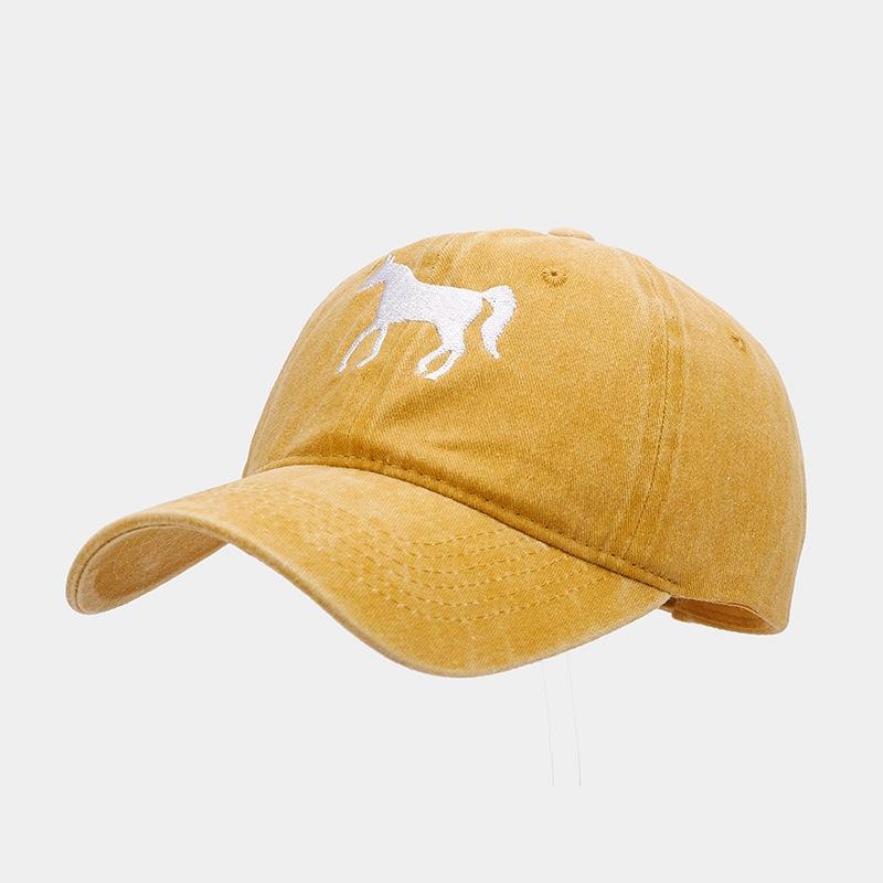 New Luxury Horse Embroidery PVC Adjustable Sun Hat for Unisex Casual Outdoor Fashion