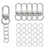 110 Stück/Set Legierung Karabiner Hummerverschluss Haken Schlüsselanhänger Zubehör mit Biegeringen für DIY Schlüsselanhänger Halskette Armband Zubehör