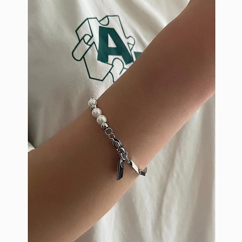 Minimalist Geometric Stainless Steel Bead Bracelet For Men Women Summer