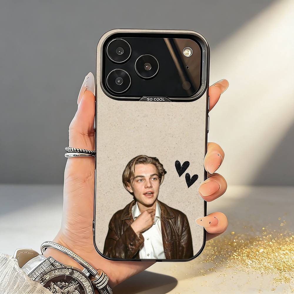 L-Leonardo D-DiCaprio 90er Retro Stil Handyhülle Für iPhone17,16,15,14,13,12,11,Pro,MAX Weiß Matt Stoßfeste Hülle