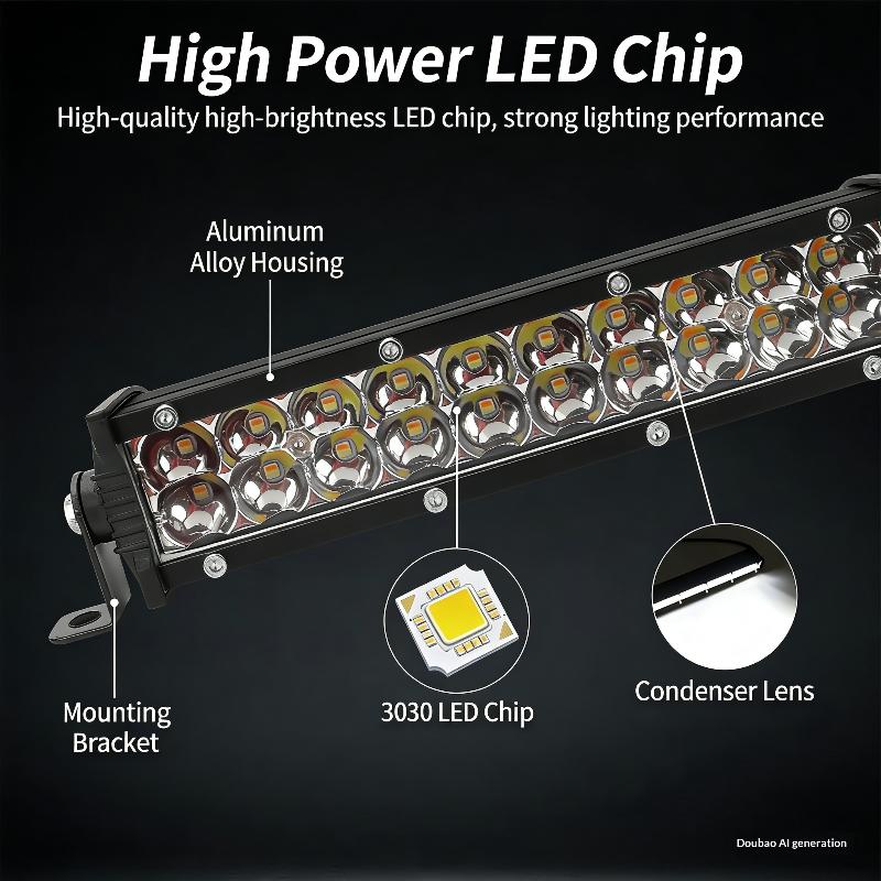 8.5 Inch Slim LED Light Bar For Truck Tractor, Small LED Pods Off Road Driving Auxiliary Fog Lights 60W 6000lm, Waterproof