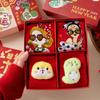 Year Of The Snake Doll Blind Box New Year'S Gift Box Socks Combed Cotton Cute Snake Treasure Snake To Run Big Red Socks Medium Tube Socks