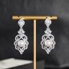 Ruili Magazine Bridal Earrings, Light Luxury Elegant Flower Imitation Pearl Zircon Earrings, Wedding Earrings