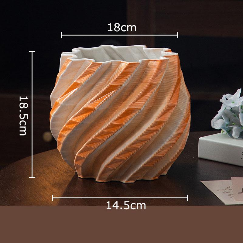 Wave Striped Ceramic Vase Creative Plant Pot Table Decoration Ornaments Flower Arrangement Floral Vases Room Aesthetic Decor