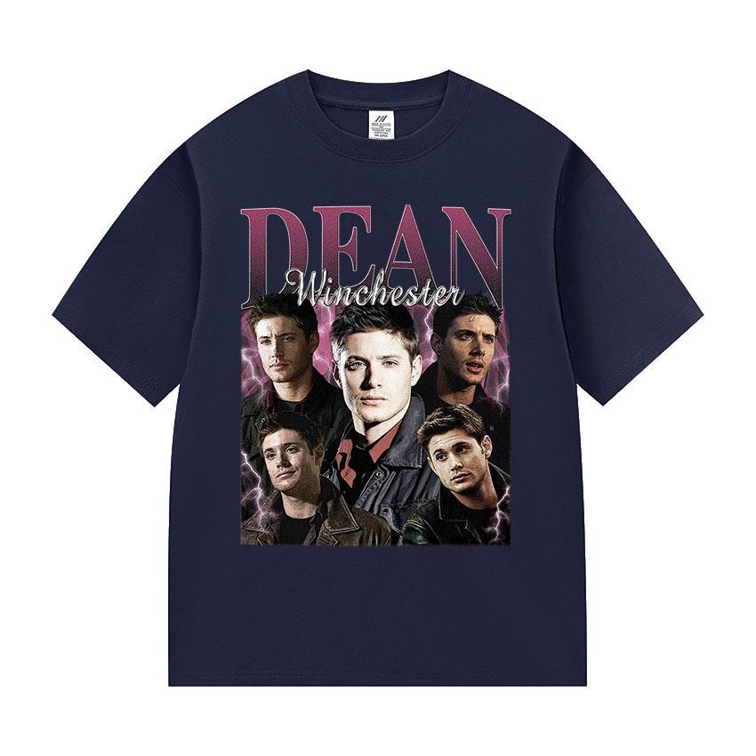 Vintage Dean Winchester Actor Graphic T Shirt Unisexs Fashion High Quality Clothing Tshirts Unisex 100 Cotton Oversized TShirt
