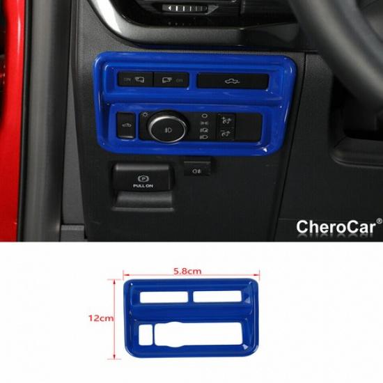 Inner Center Console Headlight Switch Button Decor Trim For Ford F150 21+ Blue