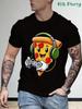 Funny Food T-Shirts for Men Fries Burger Hotdog Cartoon Print Short Sleeve Casual Streetwear Humorous Daily Wear Fashion Tops