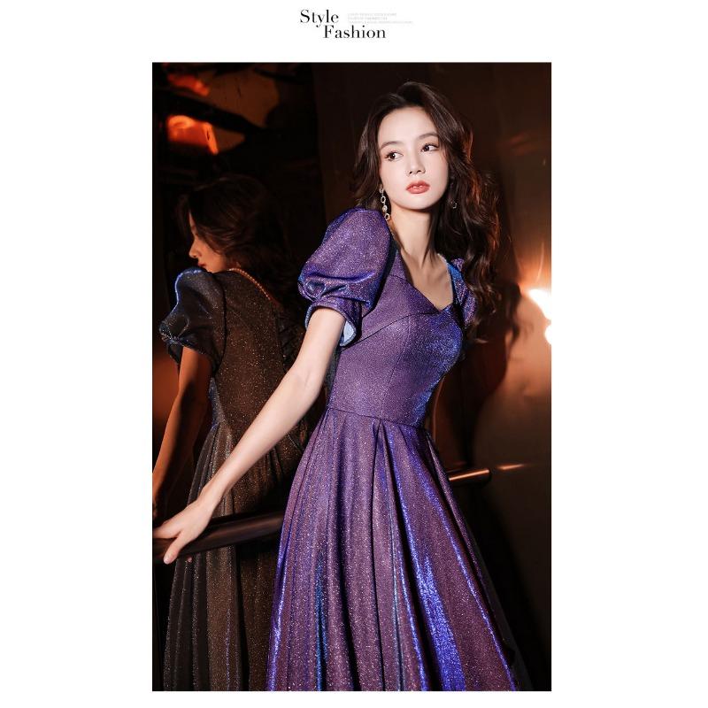 Starry sky evening dress temperament socialite bridesmaid long style meeting host chorus conductor banquet graduation photo dress woman