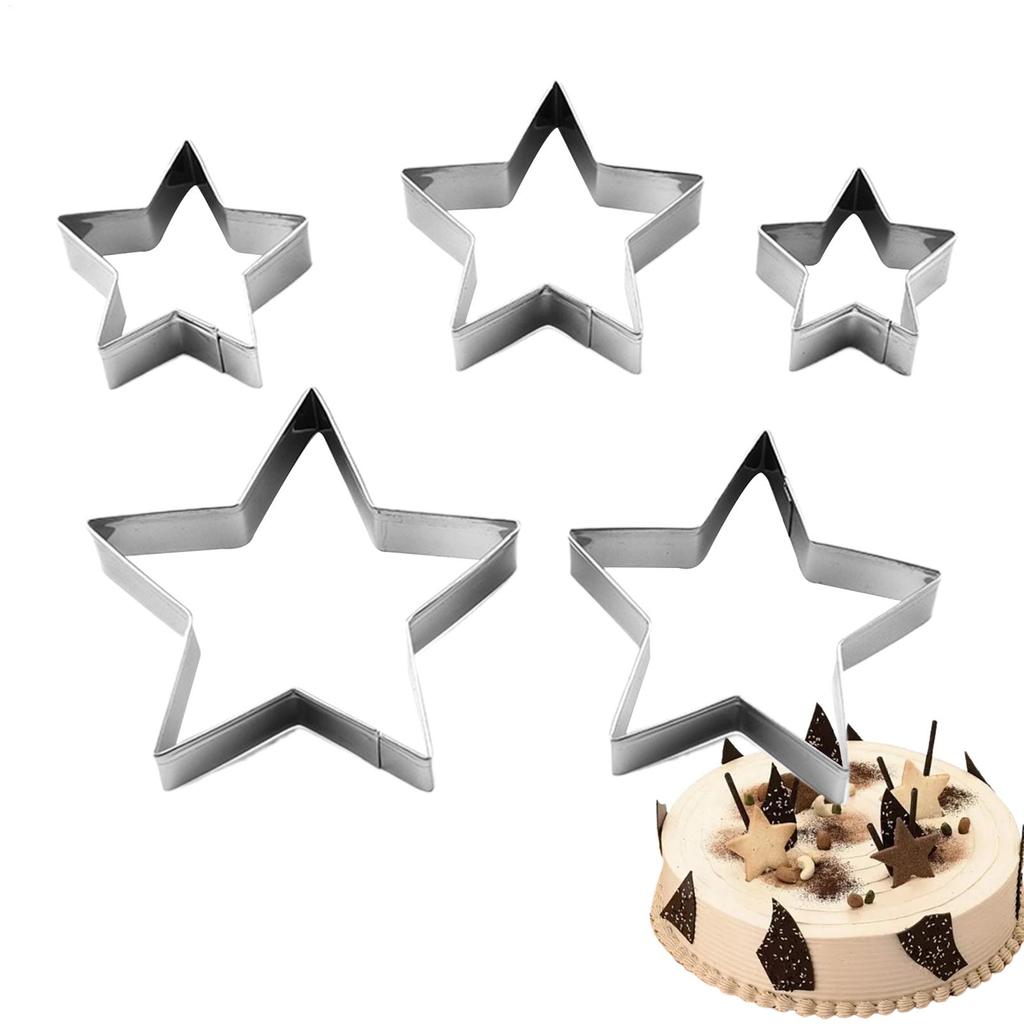 Small Star Cookie Cutter Stainless Steel Pastry Molds 5pcs Star Shaped Biscuits Cutter Set Stainless Steel Cookie Cutters Set