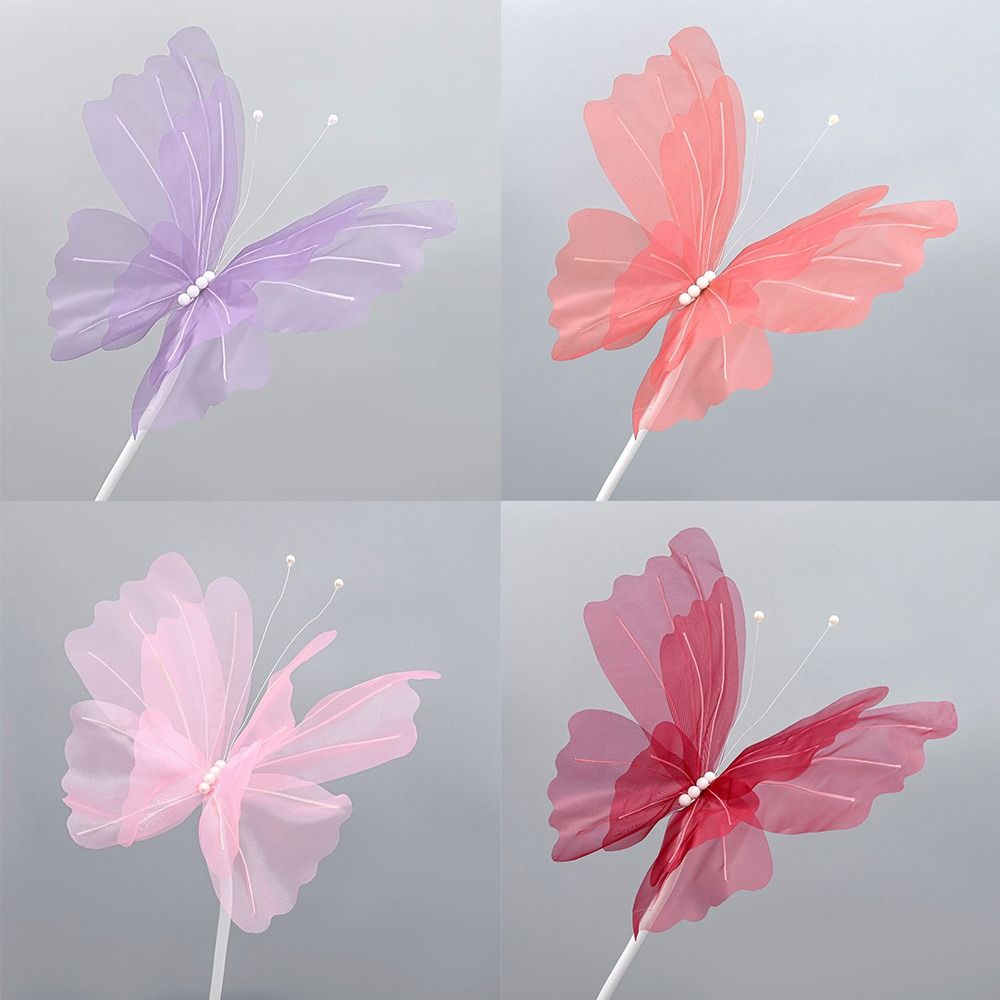 48cm Big Simulation Butterfly Hollow Design 3D Effect Hanging Butterfly Large Size Gauze Material Fake Butterfly