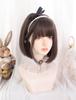 Sizuuenn Full Short Full Cold Brown Small Heat Resistant High Temperature Hair Cosplay Dedicated For School Cultural Daily Use Women's Wig, Bob,