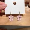 Pink Bow Single Earring - Versatile Summer High-End Korean Style 2022 Trend Ear Accessory.