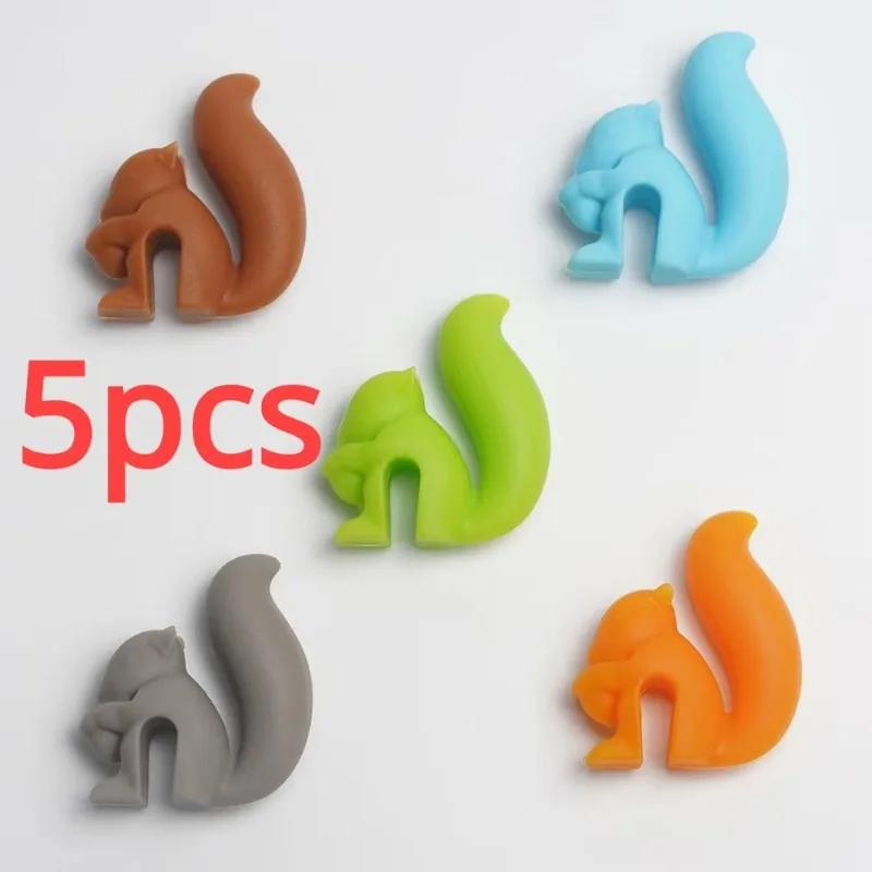 5pcs Cup Decoration Tool Cute Snail Shape Random Color Silicone Mug Hanging Tool Tea Bag Holder Cup Tea Clips