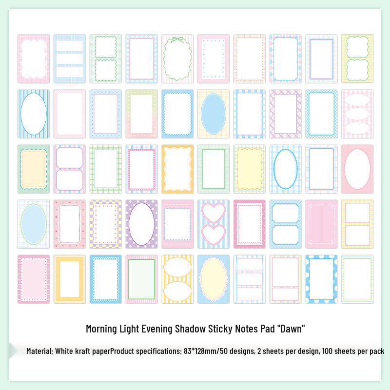 Infeel.Me Sticky Notes - 100 Sheets, Morning Glow & Evening Shadow Tearable Style, Ideal for Journaling & Reminders.