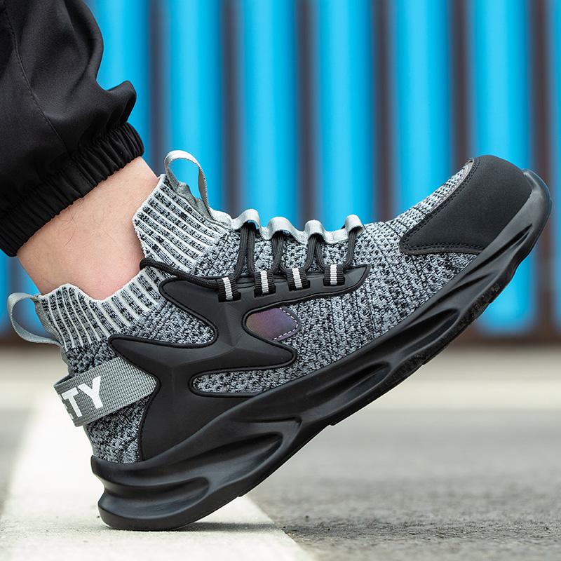 New High Quality Work Safety Shoes Sneakers Ultra-light Soft Bottom Men Breathable Anti-smashing Steel Toe Work Boots For Mens