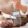 1 Pcs Stainless Steel Roast Meat Bread Cutting Tongs Effortless Slicing Food Holder Handheld Cheese Cutter Kitchen Supplies