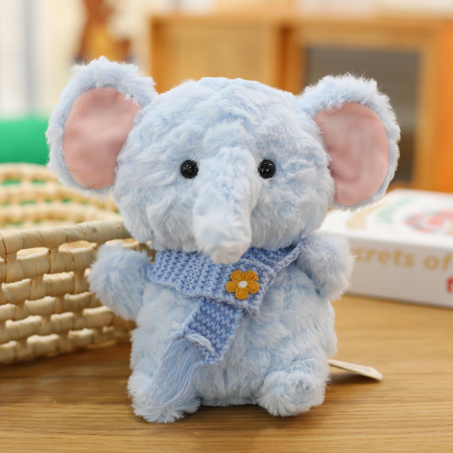 Elephant doll plush toy doll table with dinosaur raccoon doll ragdoll pendant There are particles within 18cm (140g)