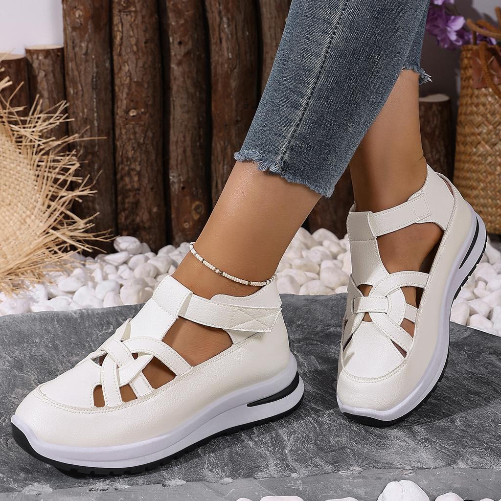 Sandali da Donna per Esterno, Zeppe con Rialzo Interno e Scarpe Romane Svuotate, Sandali Estivi da Spiaggia