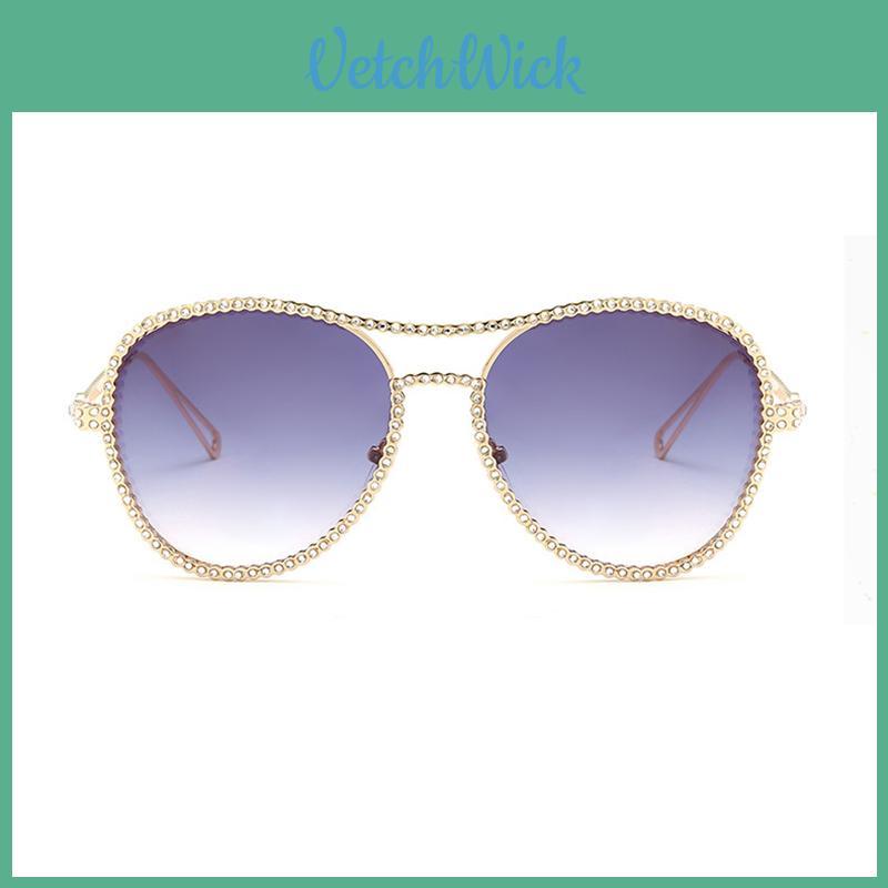 Occhiali da Sole Quadrati Oversize da Donna Glamour con Lussuoso Design della Montatura Bling