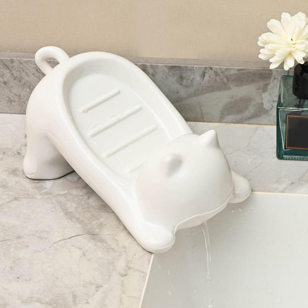 Creative Cat-Themed Soap Dish Holder with Non-Slip Base and Drainage Design