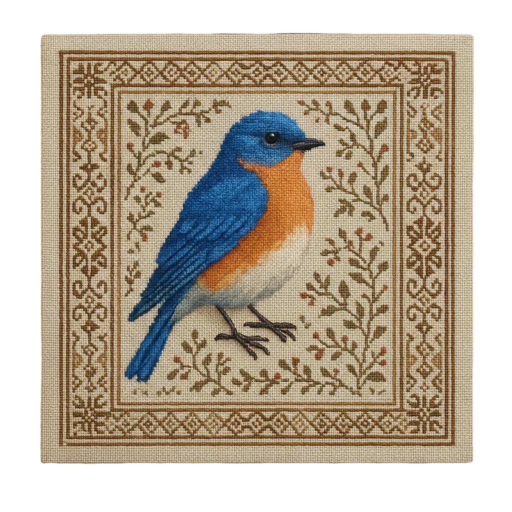 Cardinal Cross Stitch Kit DIY Needlepoint Printed Cross Stitch Art Bird Cotton Embroidery Craft Home Wall Art Decoration