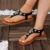 Damen Sandalen Mode Sommer Flip Schuhe Casual Schnalle Strass Böhmen Damen Atmungsaktiv Strand