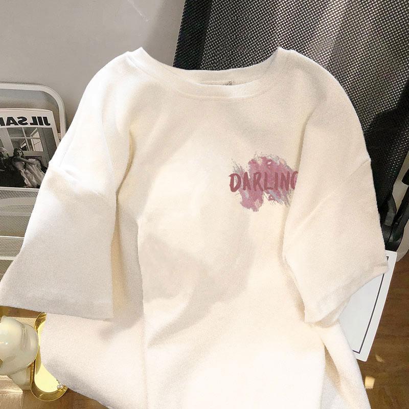 

Хлопковая футболка с коротким рукавом Женский 2023 Новый летний свободный топ