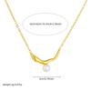 Gold Plated Antler Freshwater Pearl Pendant Necklace, Stainless Steel Dainty Choker, Waterproof Elegant Jewelry for Women Gift