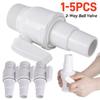 1-5X 2-Way Ball Valve Pool Pump Valve Maximum 50 PSI Pressure Rating Water Flow Regulation Pool Valve for Home Backyard Plunge