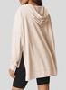 2024 Women's Hooded Waffle Knit Pullover Sweatshirt with Pocket, Long Sleeve, Autumn/Winter