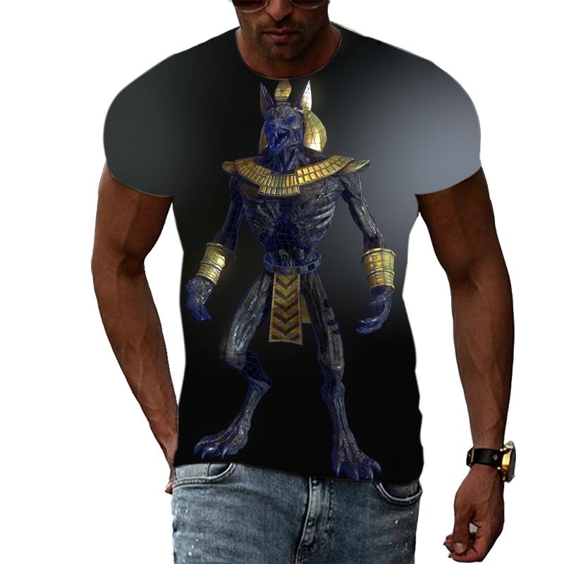 Summer New anubis graphic t shirts For Men Fashion Personality Popular patterns Casual Print T-shirts Trend Hip Hop t-shirt