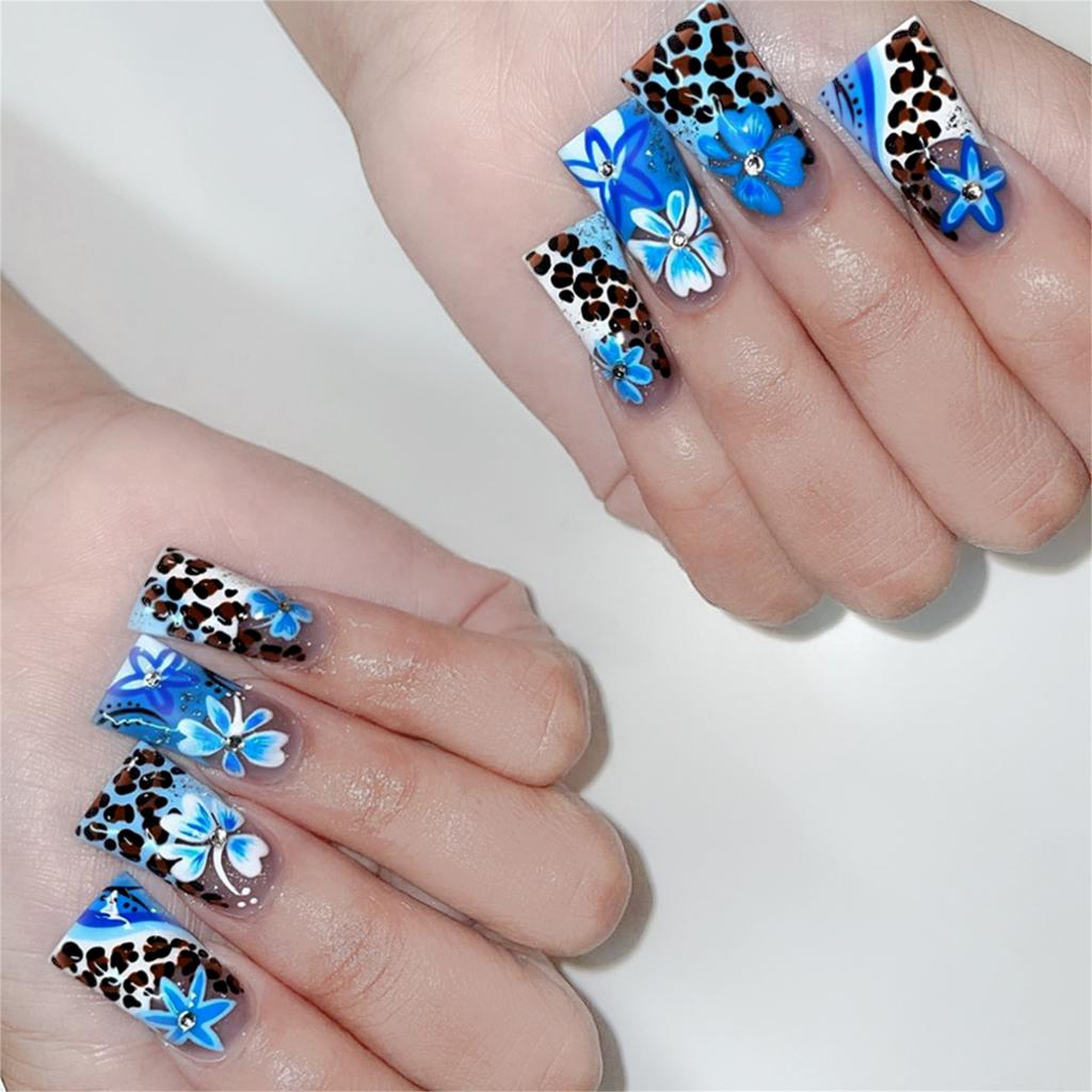 24 Stück Entenschnabel-förmige Falsche Nägel Gold Schmetterling Strass-Design Falsche Nagelspitzen Tragbare Vollabdeckung French Press-on Nägel