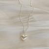 Europe, America and South Korea Korean version 925 sterling silver necklace women's ins brushed matte love pendant collarbone chain
