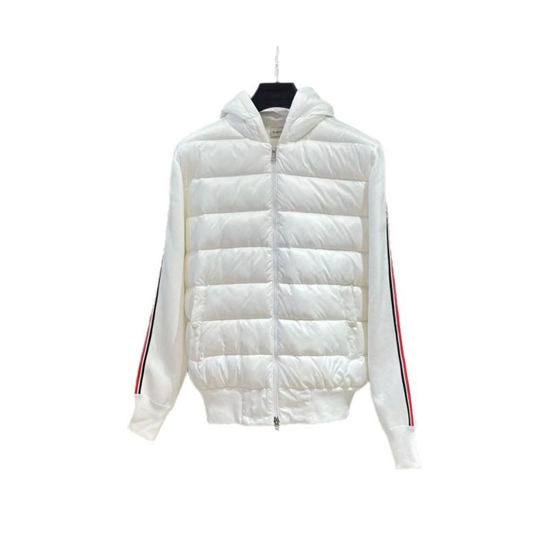 Unisex Winter Cotton-Padded Jacket With Hooded Collar Knit Patchwork Design Loose Fit Daily Wear