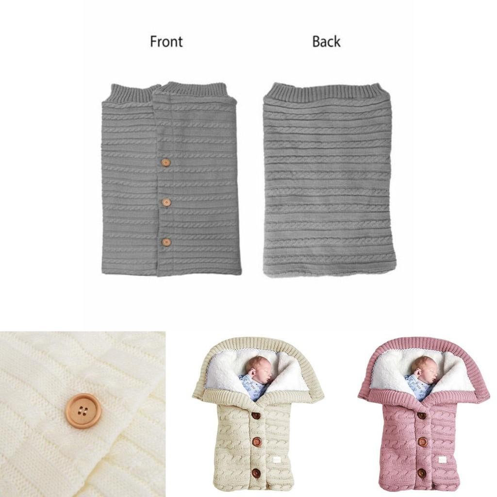 Hochwertiger Baby-Schlafsack mit Lammwolle, Säuglings-Swaddle, Kinderwagen-Wrap, Gestrickte Decke