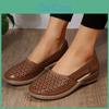 Casual Large For Sandals Women European And American Wedge Heel Hollow Solid Color Single Shoes Fashionable And Versatile Sandals