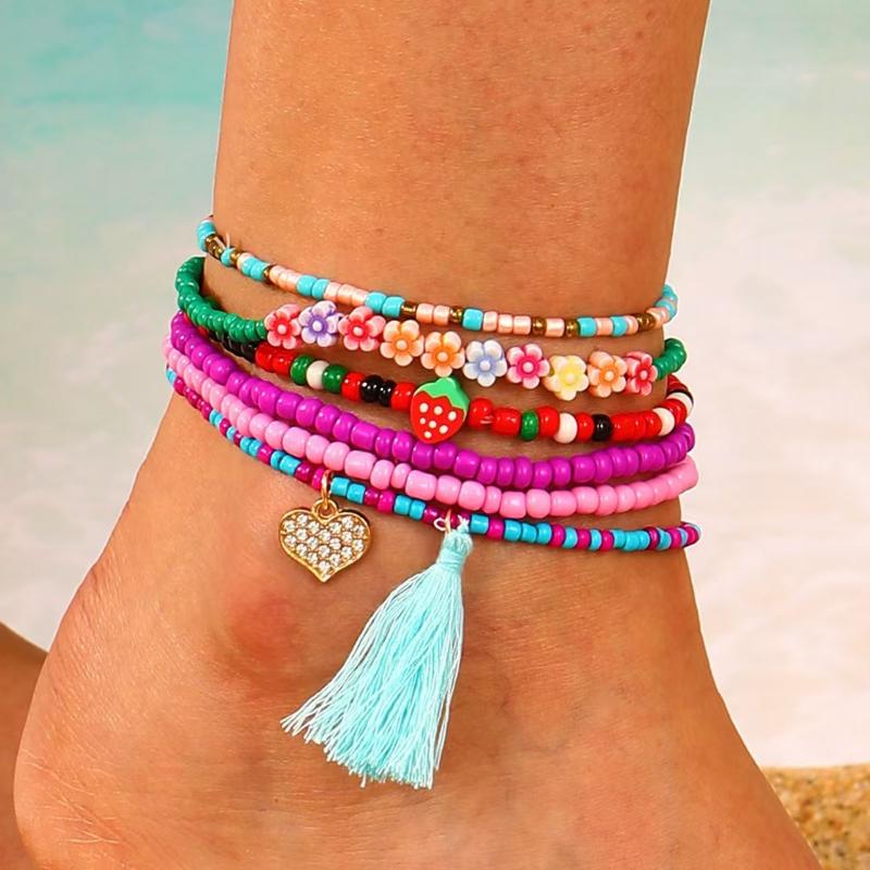 Bohemian Handmade Colorful Beads Anklets Summer Beach On Leg Foot Chain Bracelet Anklet Women Girls Holiday Jewelry