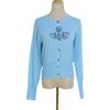 Women's Saturn Embroidery Slim Fit Long Sleeve Linen Cardigan - Versatile Spring/Autumn Knitwear
