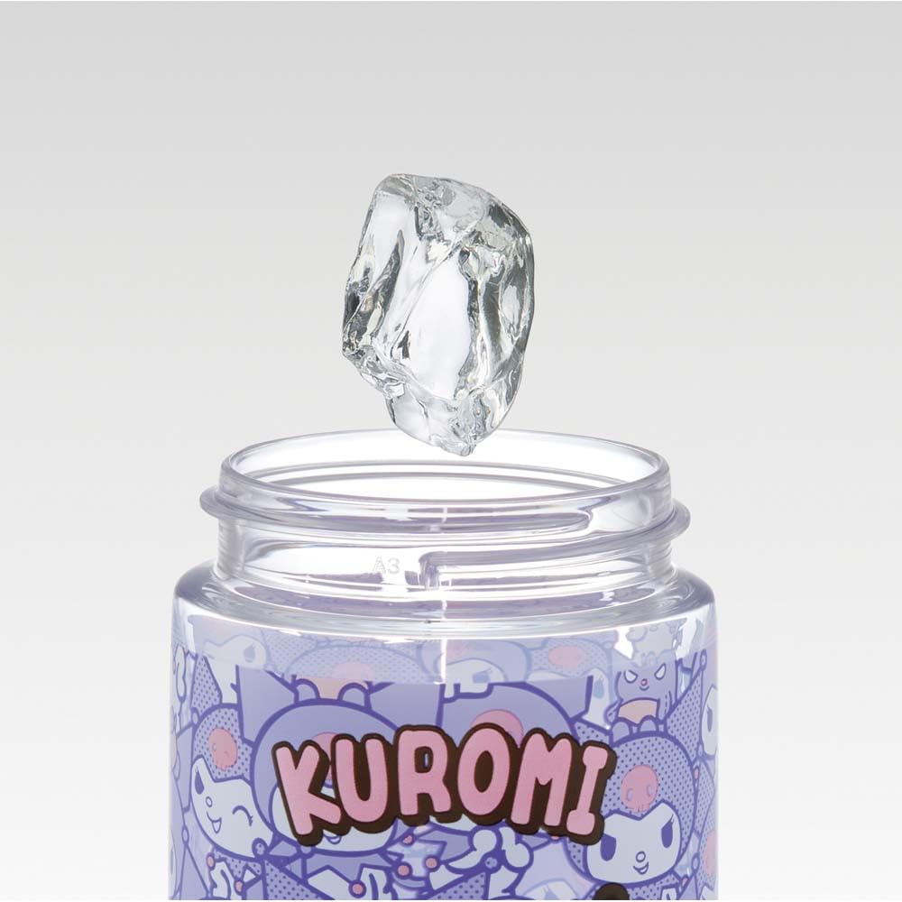 Skater Straw 500ml Straw Water for Sanrio Bottle, Spout-Type Bottle, Plastic, Clear, Kids, Kuromi, PSTB5-A