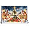 Christmas Town Snow Children Theme Banner Decoration Background, Birthday Party, Home Decoration Photography Background Cloth