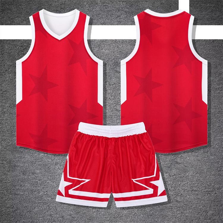 

American Basketball Jersey Set Men S Game Jersey Children S Primary School Training Jersey Jersey Printing Number Summer Women 3XS красный