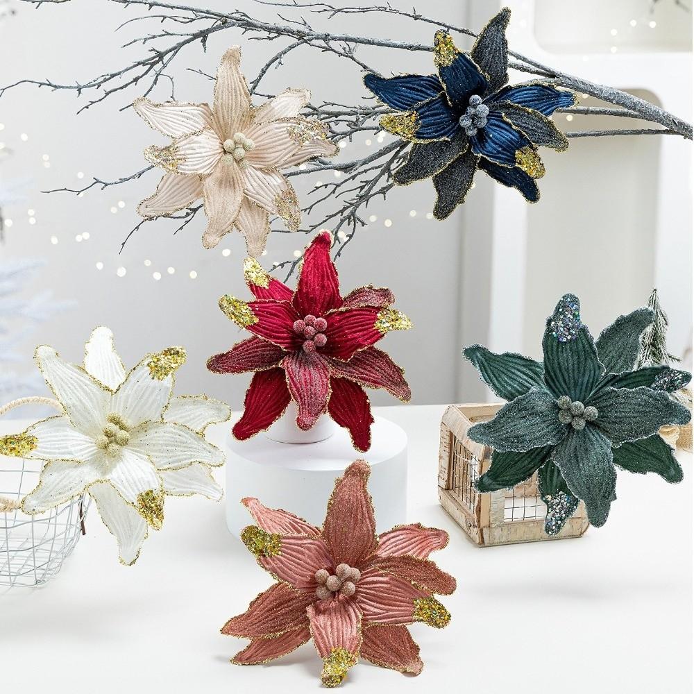 Vibrant Colors Artificial Xmas Flower Large Size Christmas Tree Wreath  Wedding Decor