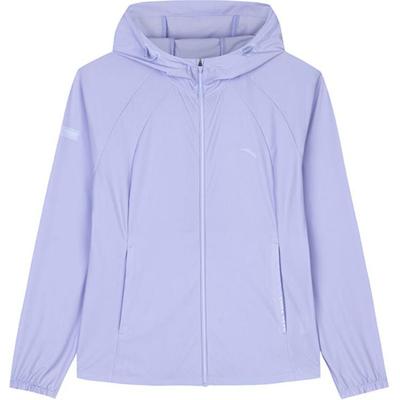 Training Series Solid Color Zip-Up Hooded Comfortable Breathable Sports Sun Protection Jacket Women Jackets Light-Lavender 162437704-2