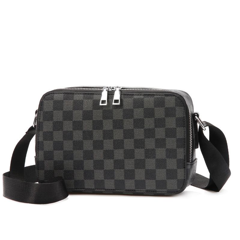 

TS JYL laptop bag,Men Plaid Shoulder Bag High Grade Crossbody Business Small Square Bag 24*7*16cm чёрный
