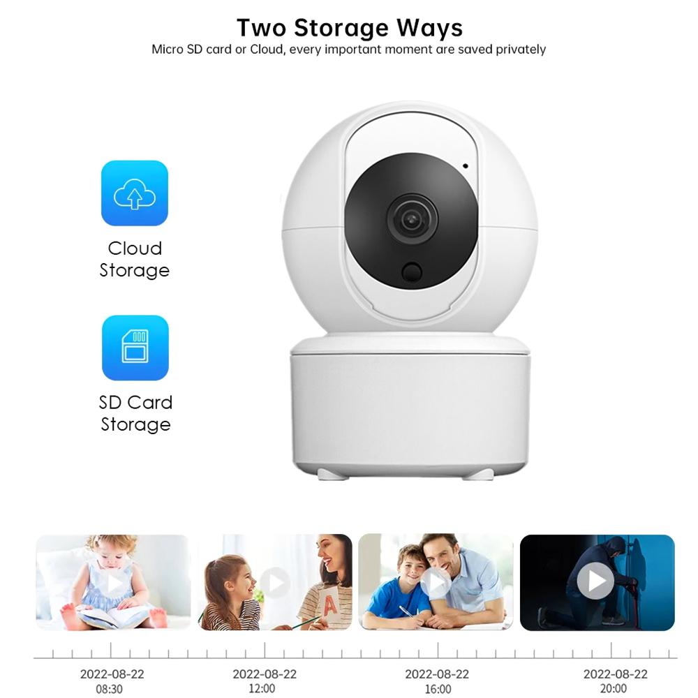 Cameră de securitate HD 1080P Cameră WiFi 3MP Cameră panoramică/înclinată cu urmărire a mișcării la 355 de grade Viziune nocturnă IR