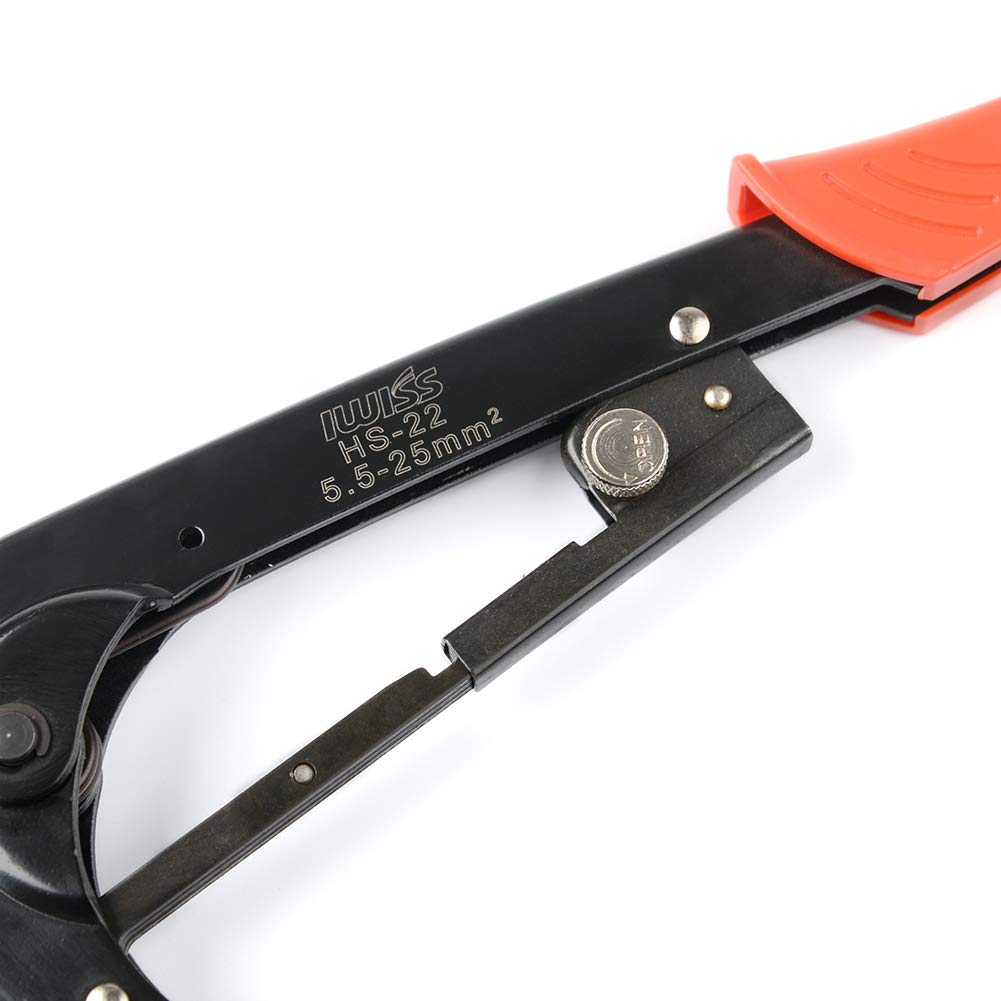 IWISS HS-22 Crimp Tool for Bare Crimp Terminals and Sleeves, General Purpose Type, Compatible with 5.5-22.0 sq.